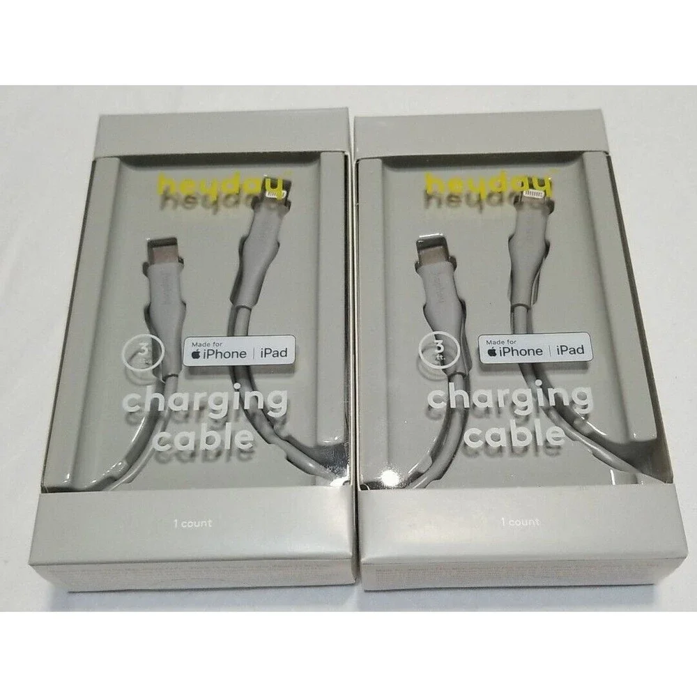 Heyday 3' Apple LGTNG Cable USB C Gray Lot of 2